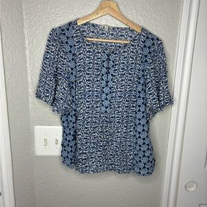 Lucky Brand Boho Mixed Print Blouse
